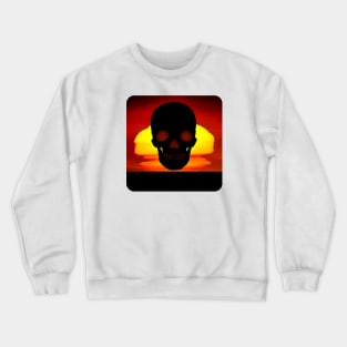 Sunset Silhouette Human Skull Crewneck Sweatshirt